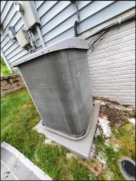 Outdoor AC unit — after cleaning