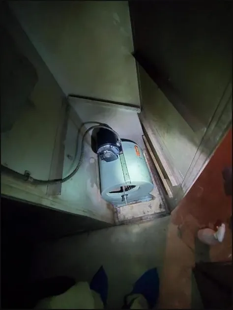 Blower motor inside the air handler