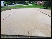 Finished concrete driveway