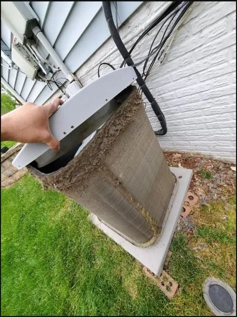 Exterior vent cover removed for cleaning