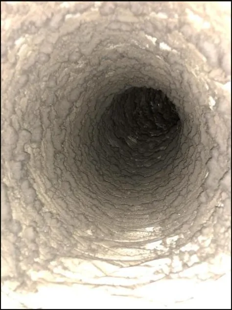 Inside a flexible dryer duct