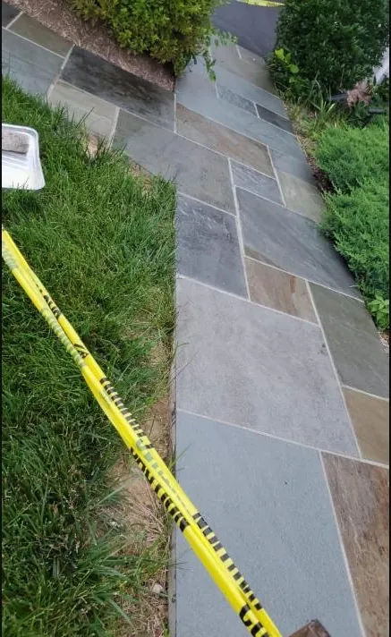 Flagstone walkway in progress