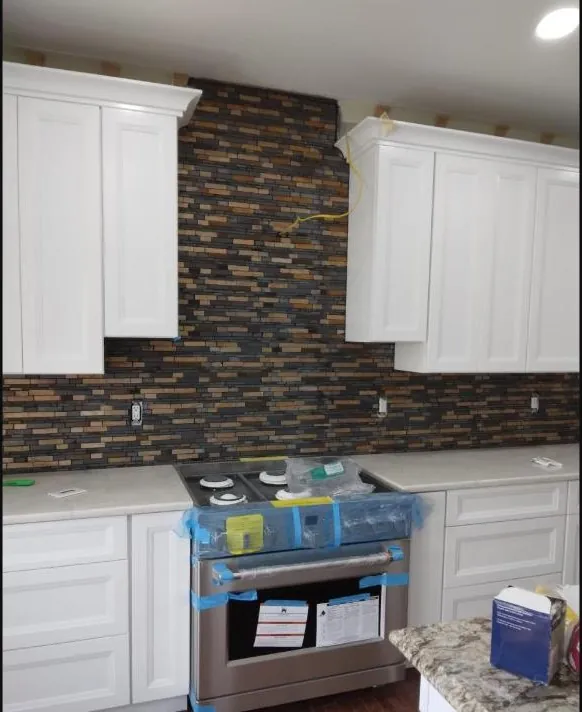 New backsplash & range installation
